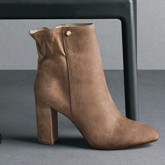 Louis et Cie Shayna Suede Block Heel Booties - Picture 1 of 13